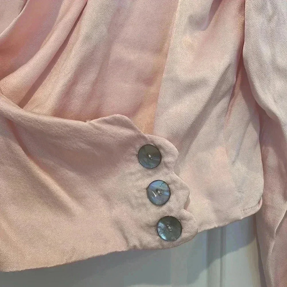 RIXO London Pink Mother of Pearl Buttons Blouse Jacket Sz S - Picture 2 of 9